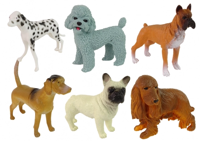 Set aus 6 Hundefiguren verschiedene Hunderassen