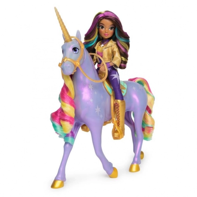 Unicorn Academy Leuchtendes Einhorn Wildstar mit Puppe Sophia 24cm