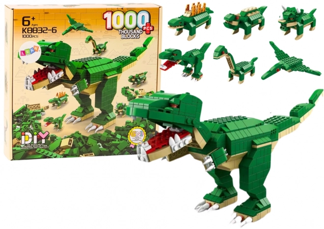 Konstruktionsspielzeug Dinosaurier 6-in-1 Set DIY Dinosaurier 1000 Teile