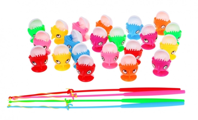 Spaßiges Angelspiel für Kinder 3+ mit 21 bunten Fischen und 4 Angelruten – rosa