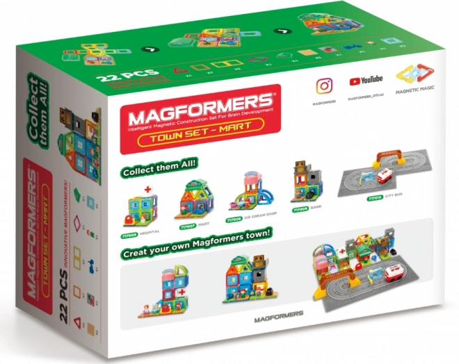 Magformers Stadt Set - Marktplatz Magnetbaukasten