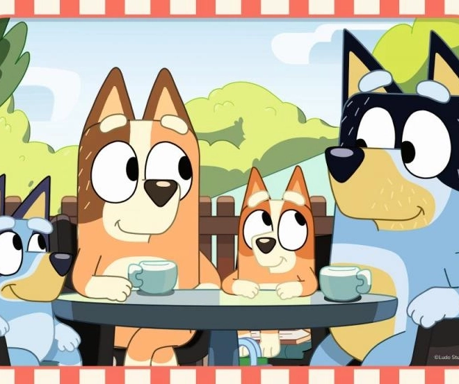 Faltpuzzle Bluey beim Picknick 2x12