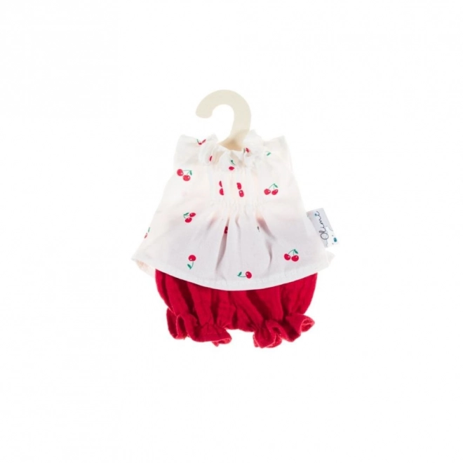 Musselin-Set für Puppen 21 cm Kirschen