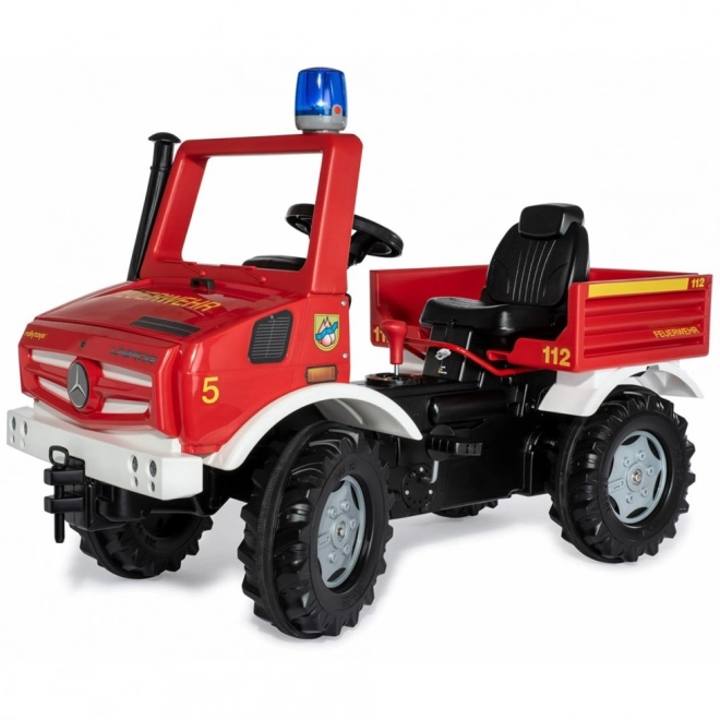 Kinder Feuerwehrwagen Mercedes Unimog mit Pedalantrieb