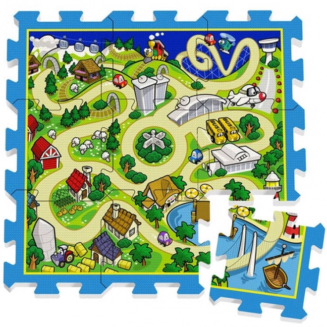 Puzzle-Schaummatte Rennen Straßenlandschaft