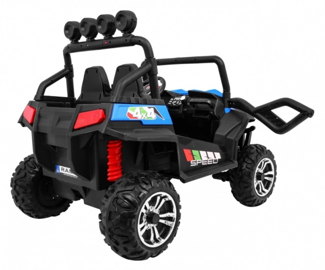 Grand Buggy Strong Lift pro Kinder Blau + Antrieb 4x4 + Fernbedienung + Gepäckträger + Radio MP3 + LED-Diode