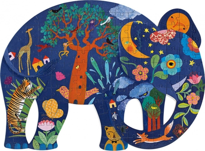 DJECO Umriss-Puzzle Elefant 150 Teile