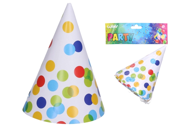 Partyhüte mit Punkten 15 cm, 6er Pack