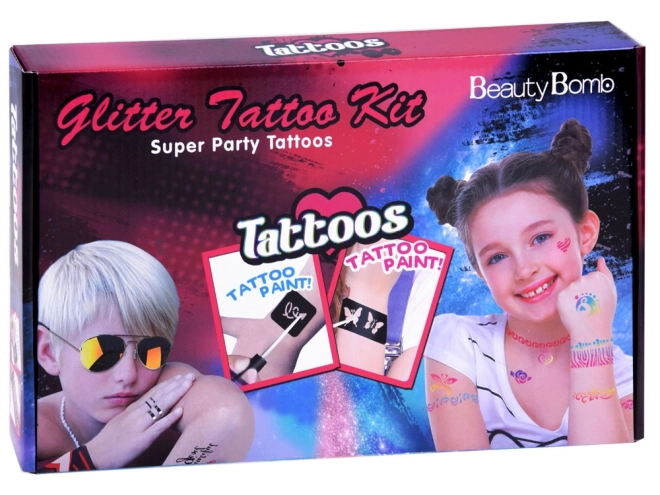 Großes Glitter-Tattoo-Set für Kinder