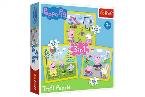 Fröhlicher Tag mit Peppa – 3-in-1 Puzzle Set