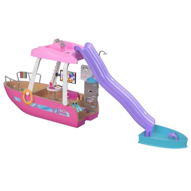 Barbie Traum-Motorboot mit transformierbarem Innenraum und Zubehör