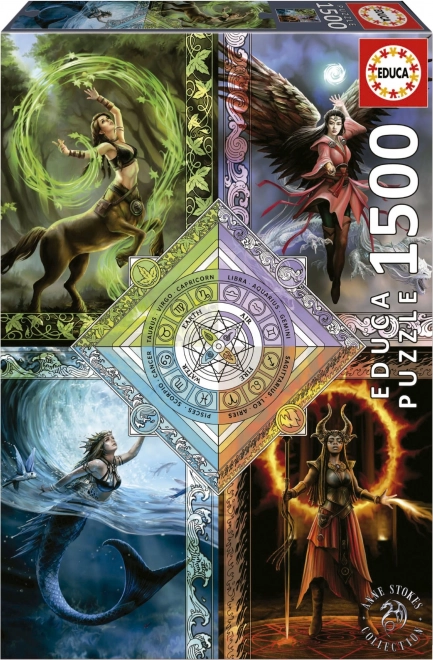 Educa Puzzle Elementare Magie: Tierkreis 1500 Teile