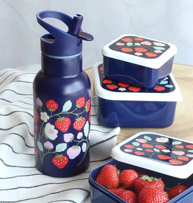 A Little Lovely Company Trinkflasche aus Edelstahl 500 ml – Erdbeeren