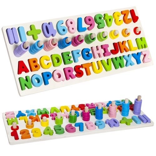 Holzpuzzle Alphabet und Zahlen