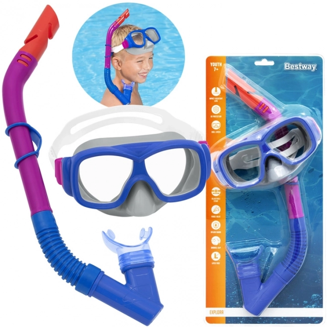 Bestway Hydro Swim Schnorchel-Masken-Set für Kinder – lila