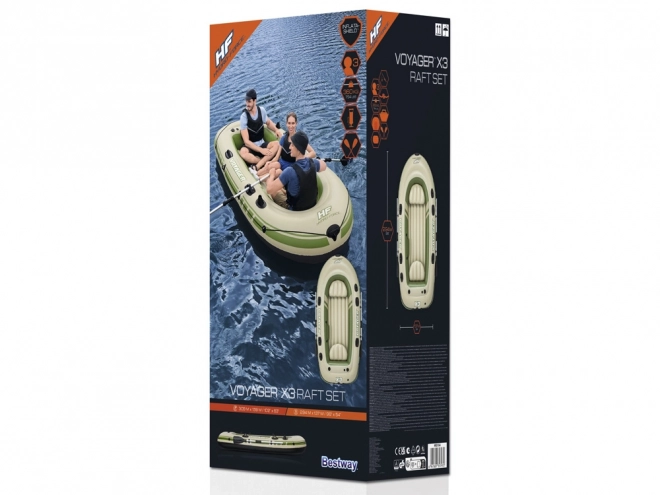 Dreipersonen-Schlauchboot Hydro-Force Voyager X3 mit Paddeln