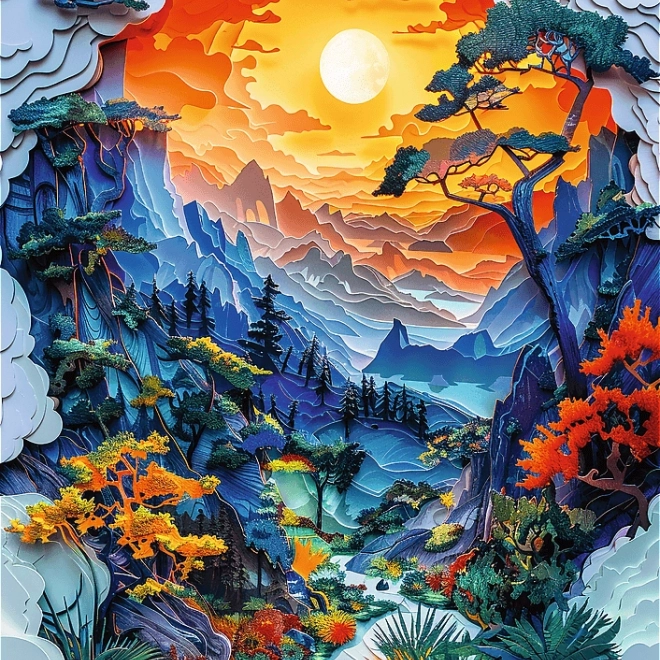Trefl Puzzle Papierkunst: Tal 1000 Teile