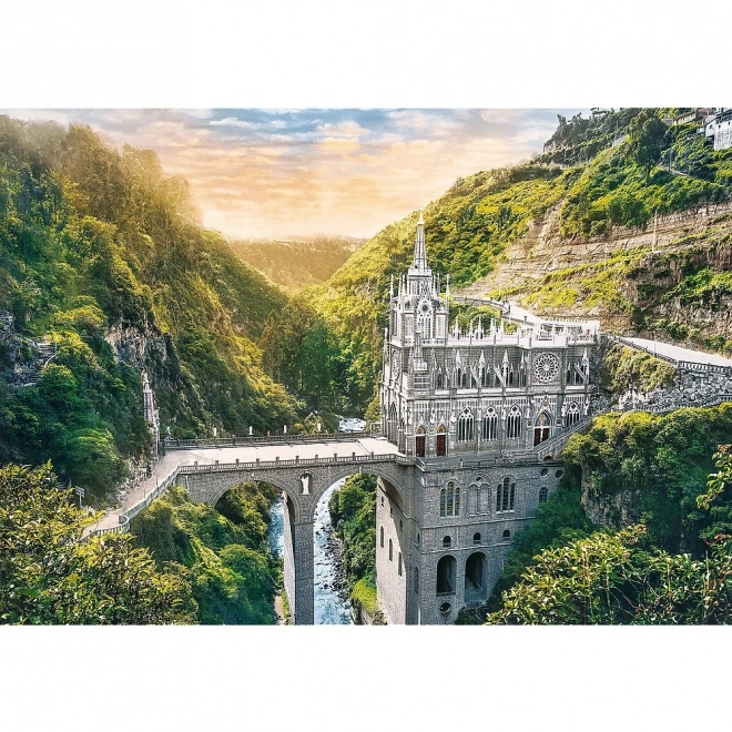 Puzzle Svatyně Las Lajas Kolumbien 1000 Teile