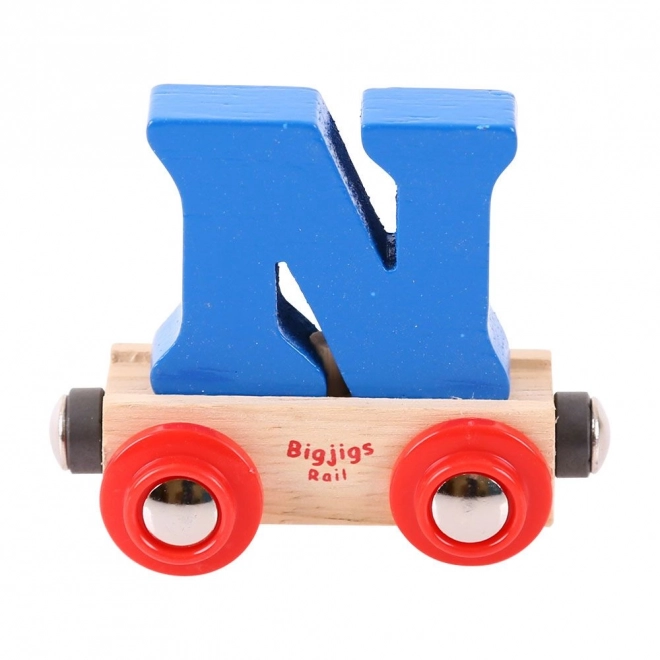 Holzspielzeugzugwagon mit Buchstabe N von Bigjigs Rail