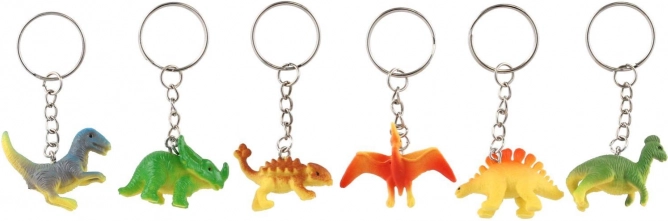 Schlüsselanhänger Dinosaurier Kunststoff 7 cm – Mix verschiedener Arten