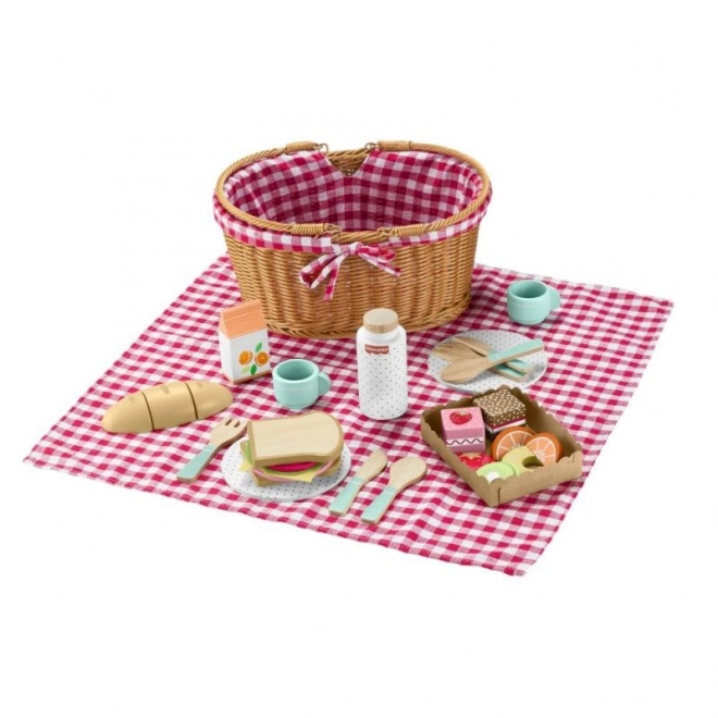 Picknickkorb mit hölzernen Leckereien Fisher-Price