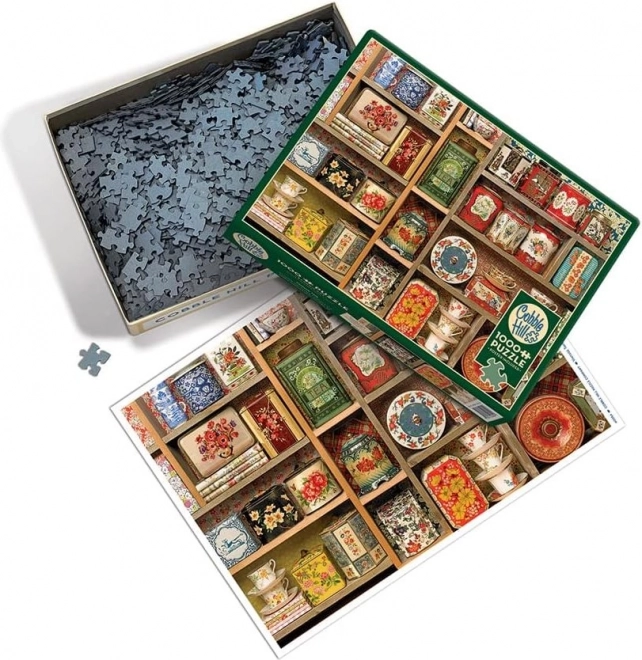 Puzzleset Vintage Teedosen mit 1000 Teilen