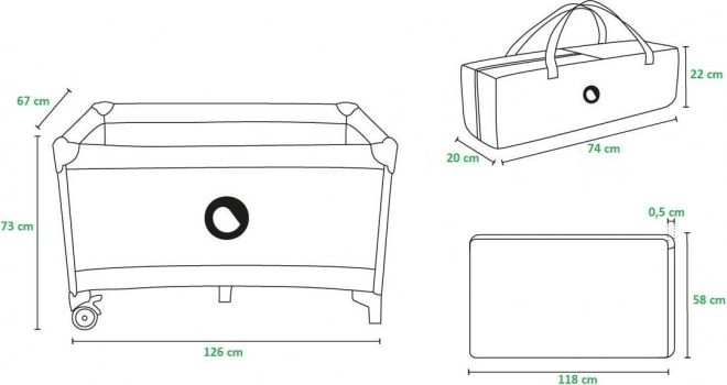 Reisebett Lionelo Stefi Black Carbon