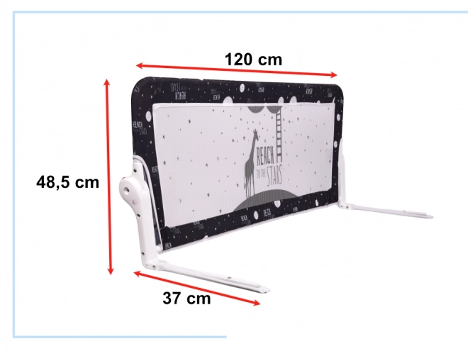 Schutzgitter für Bett 120cm Schwarz