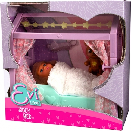 Puppe Evi Love mit Bettchen und leuchtenden Sternchen