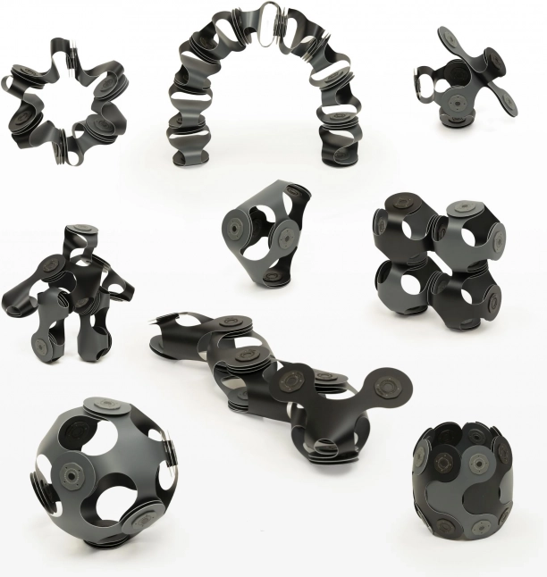 Magnetisches Konstruktionsspielzeug CLIXO Designer Schwarz & Grau 9 Stück