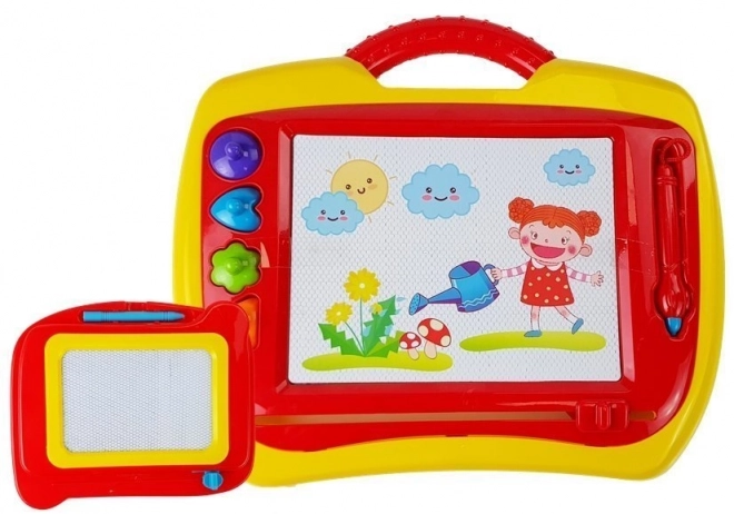 Magnetische Zeichentafel Set Rot-Gelb