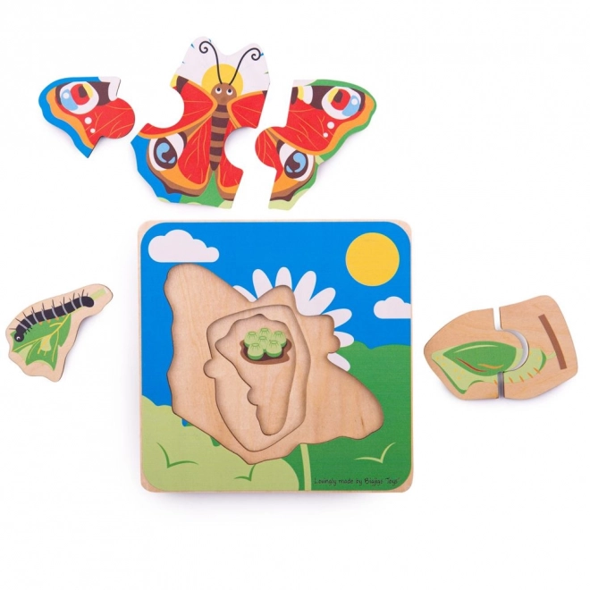 Bigjigs Toys Steckpuzzle Lebenszyklus des Schmetterlings