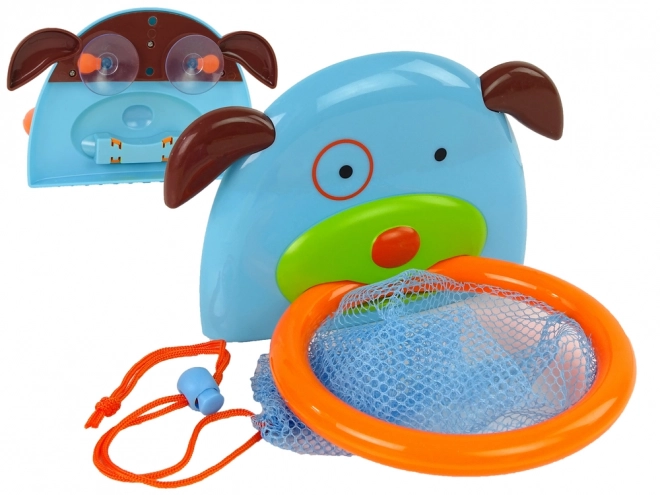 Badewannenspielzeug Mini Basketball mit Hund und Gummifischen