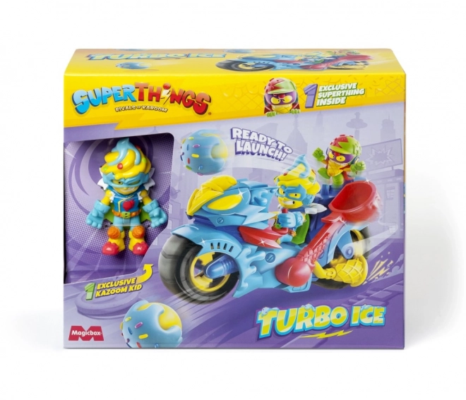 Superthings Spielfigur Superschnelles Motorrad Turbo Ice