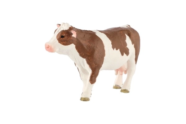 Realistisches Modell der tschechischen Fleckvieh-Plastikkuh 12 cm