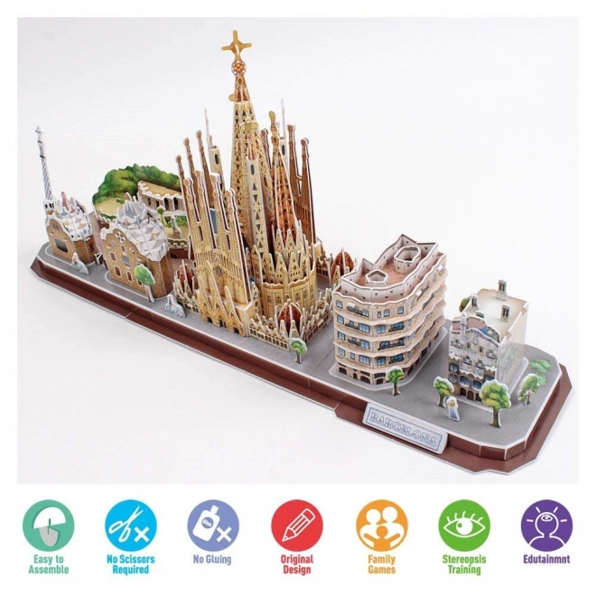 3D Panorama Puzzle Barcelona von CubicFun