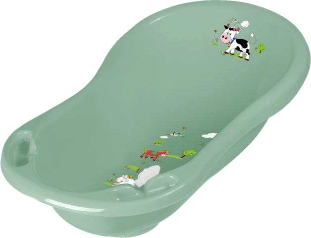 Babybadewanne 84 cm „Funny Farm“ mit Stöpsel, Grün