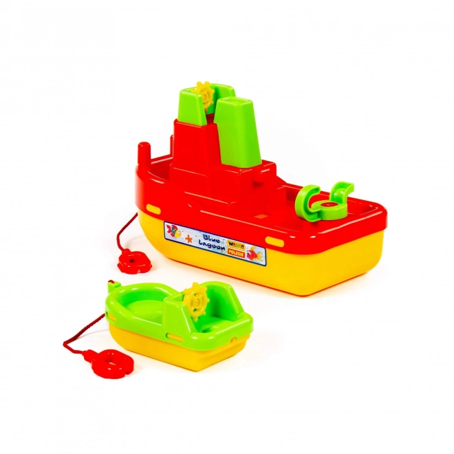 Schlepper + Boot – Grün