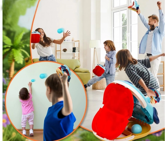 Spielset Geschicklichkeitsspiel Hundeschuss mit 4 Bällen
