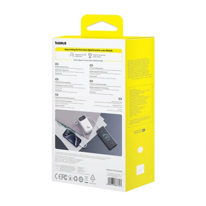 Tragbare Powerbank Baseus QPow 2 in Weiß