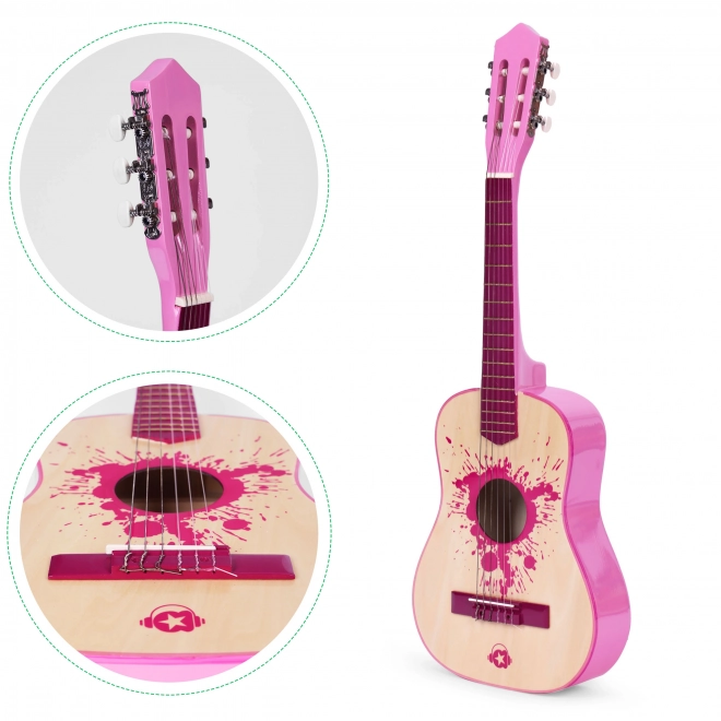 Kindergitarre Pink Große - 6-saitig Exklusiv ECOTOYS