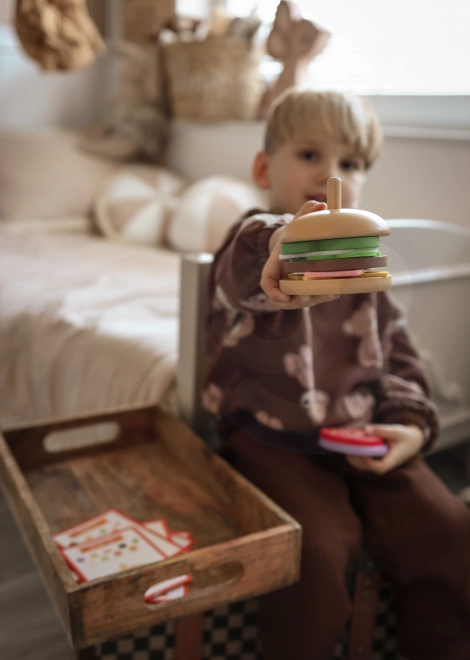 Holz Burger Restaurant Puzzle für Kinder 15 Teile FSC Zertifikat