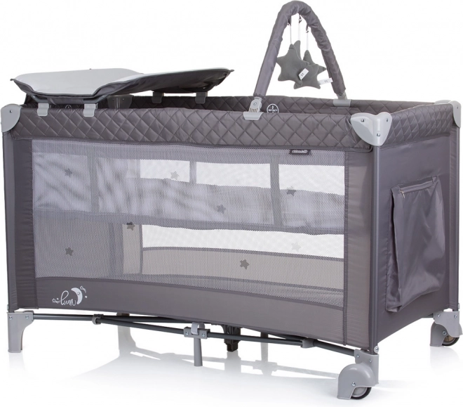 Chipolino Reisebett mit Wickelauflage Luna Ash Grey