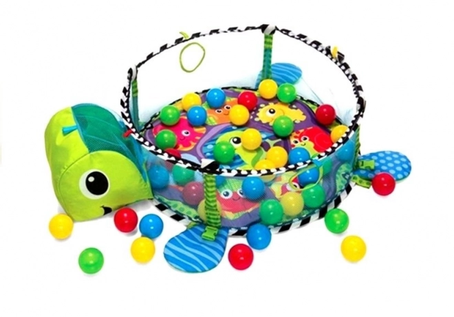 Erzieherische Spieldecke für Babys Schildkröte 3-in-1 mit Pool und Bällen