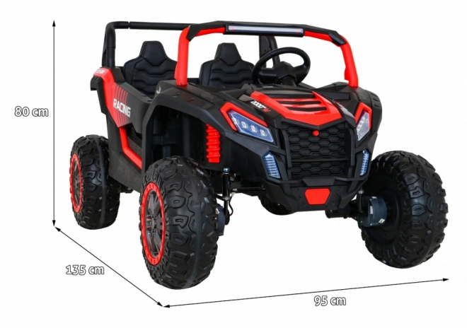 Buggy ATV Racing pro 2 Kinder + Antrieb 4x4 + Fernsteuerung + langsamer Start + MP3 LED – Rot