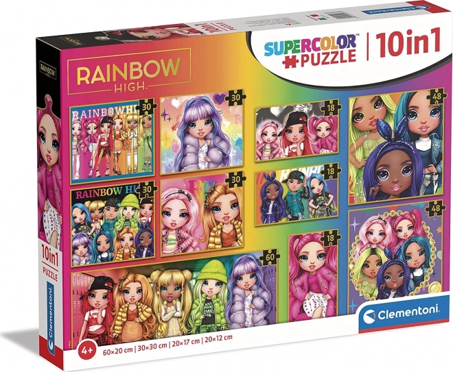 Puzzle 10 in 1 Rainbow High Farbenpracht