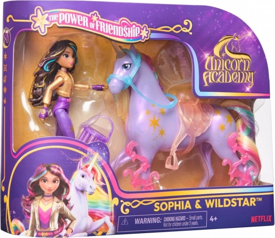 Set Figuren Einhorn Akademie Kleine Puppen Sophia/Gwiazda