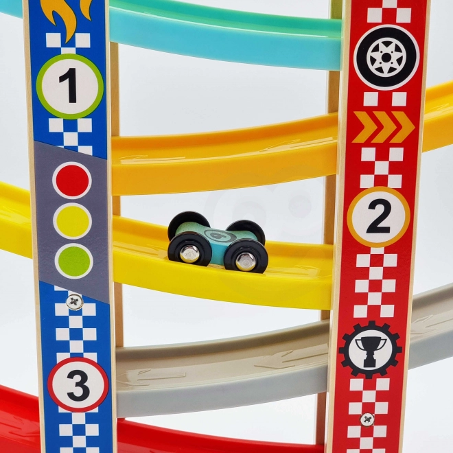 Tooky Toy Bunte Rutsche für Autos