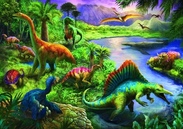 Puzzle 200 Teile Räuberische Dinosaurier