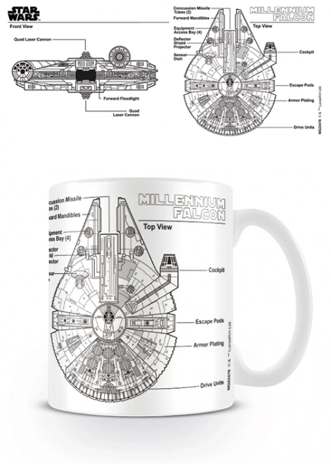 Star Wars Millennium Falke Skizze Tasse